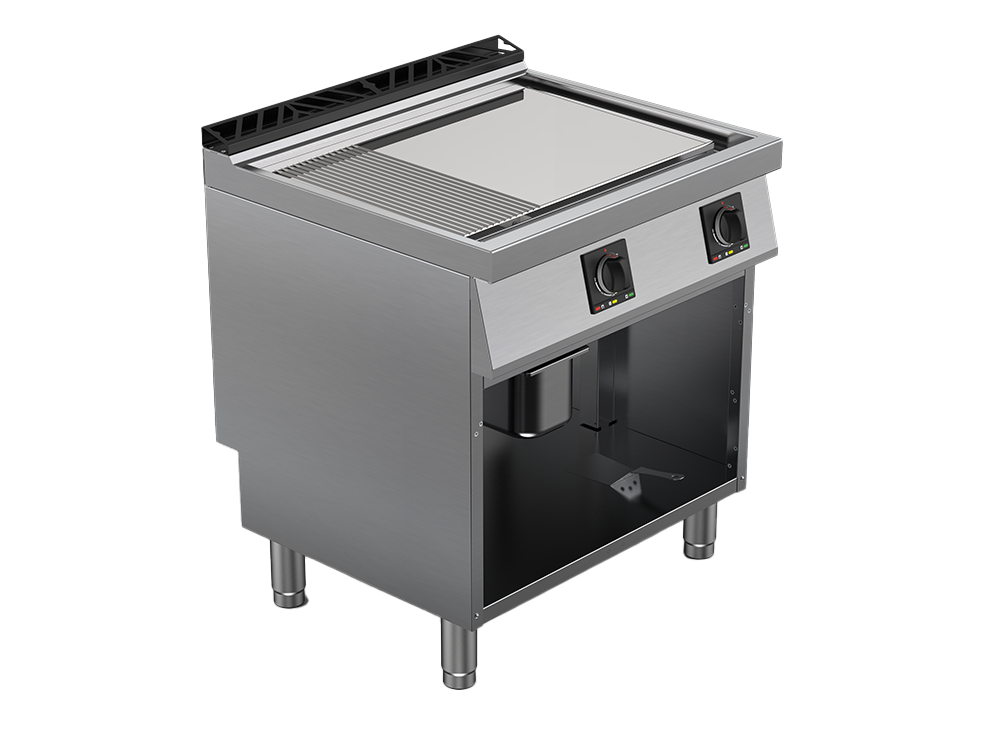 Fry top electric suprafata mixta cromata, putere 10200W