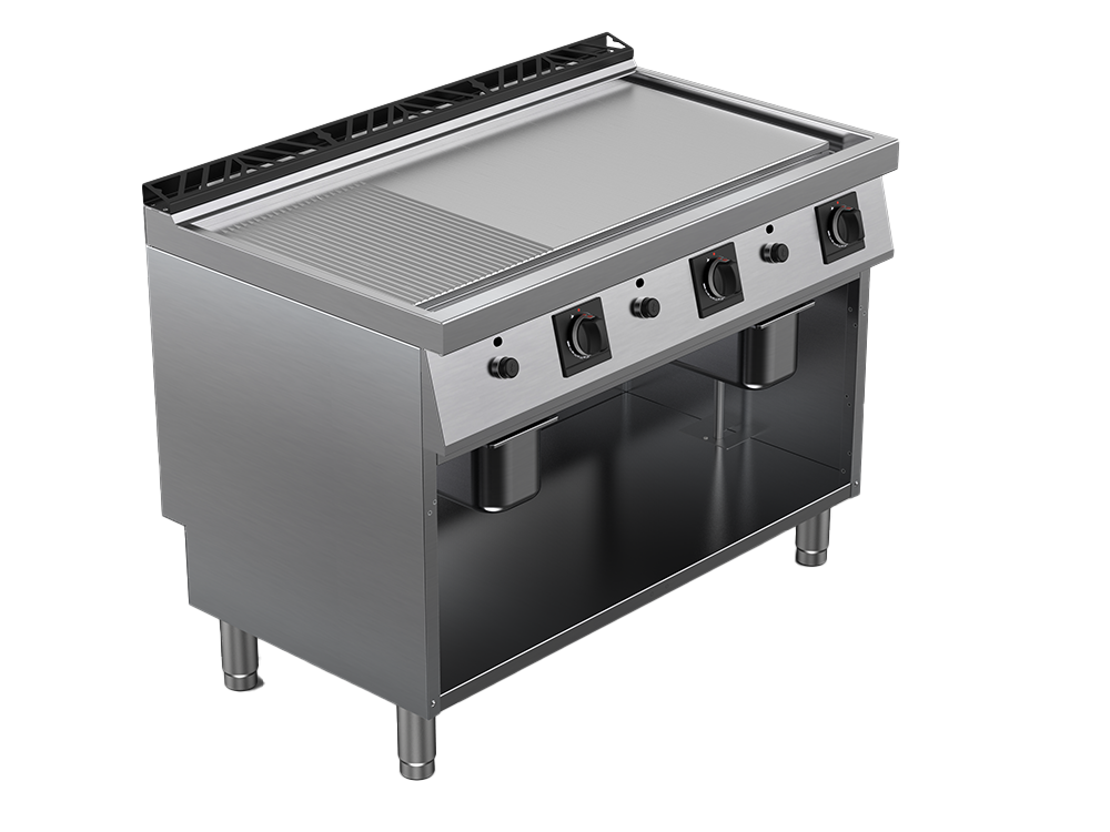 Fry top alimentare gaz suprafata mixta, putere 21000W