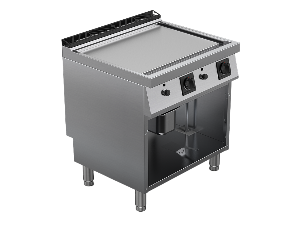 Fry top alimentare gaz suprafata neteda, putere totala 14000W 
