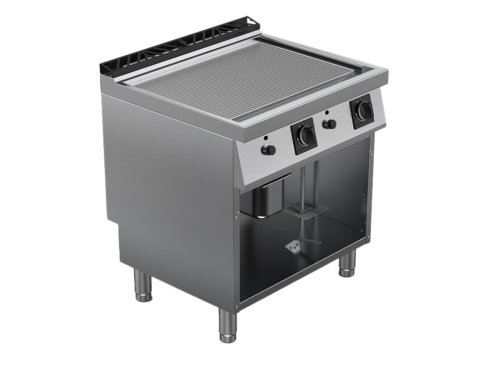 Fry top alimentare gaz suprafata striata, putere totala 14000W 