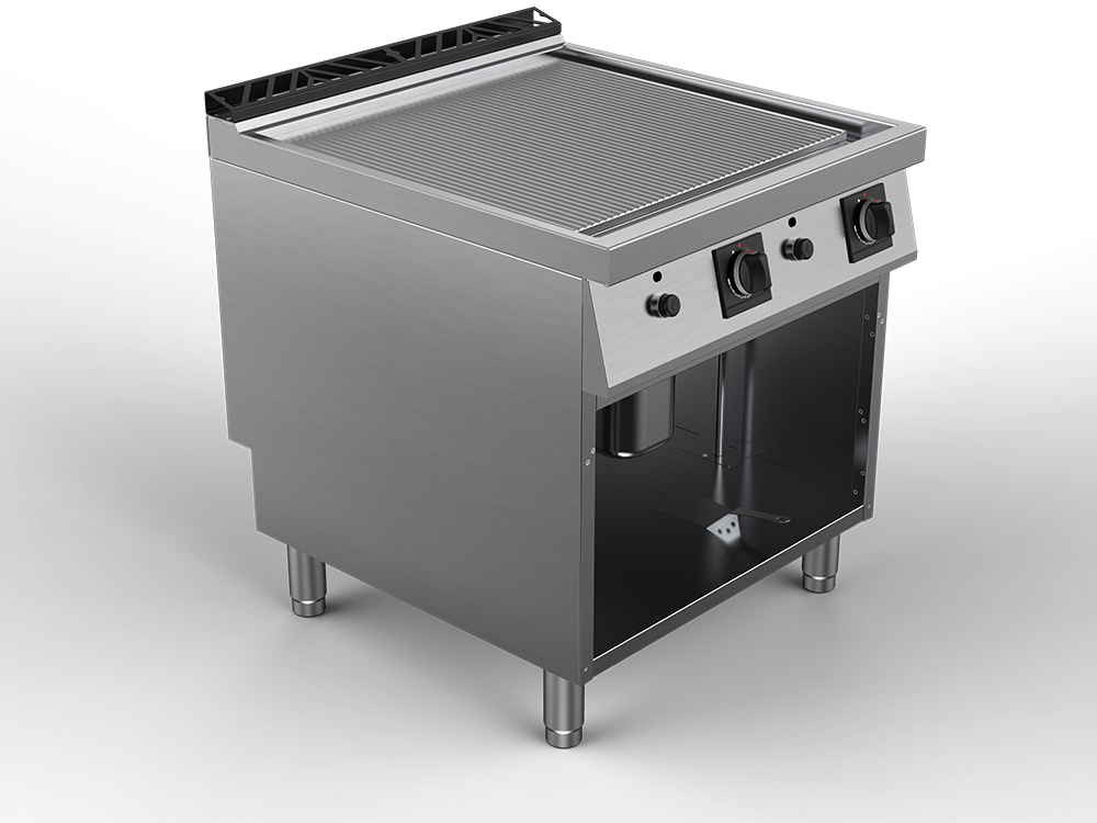 Fry top alimentare gaz suprafata striata, putere totala 16000W 