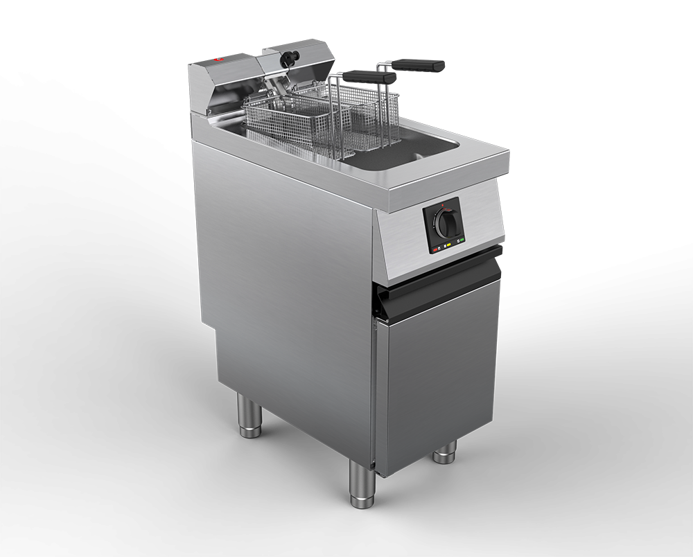 Friteuza electrica 1 cuva capacitate 15 litri, putere totala 14000W 