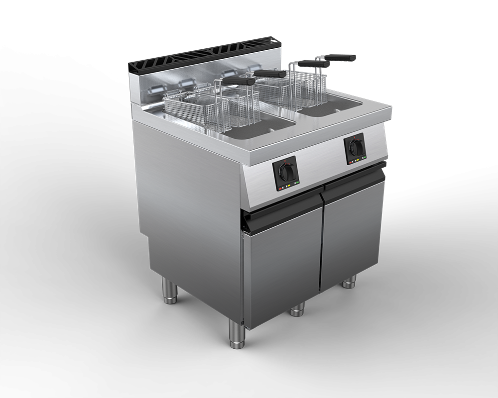 Friteuza alimentare gaz, 2 cuve, capacitate 2x15 litri, putere 32000