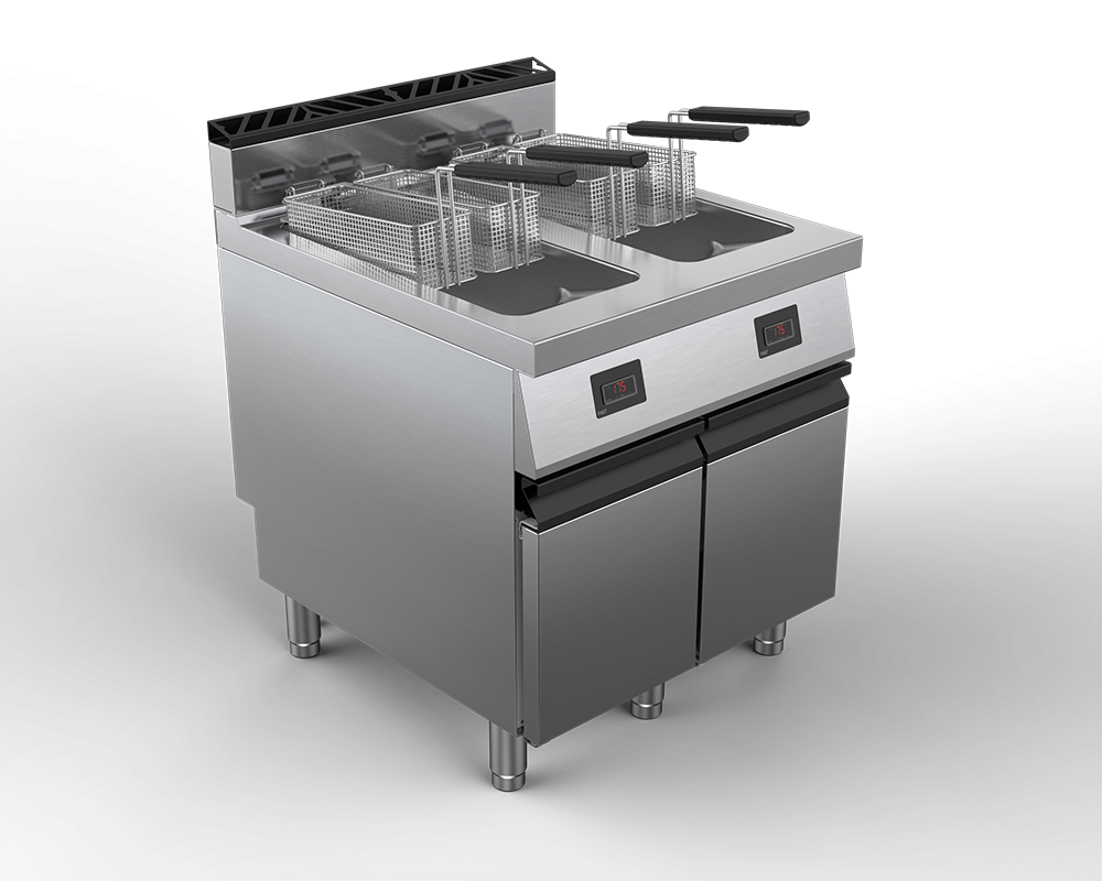 Friteuza profesionala pe gaz SuperFry M7FRG30YF, cu 2 cuve in forma de „Y”, capacitate totala de 2 x 15 litri, alimentare 220V, putere 32000W