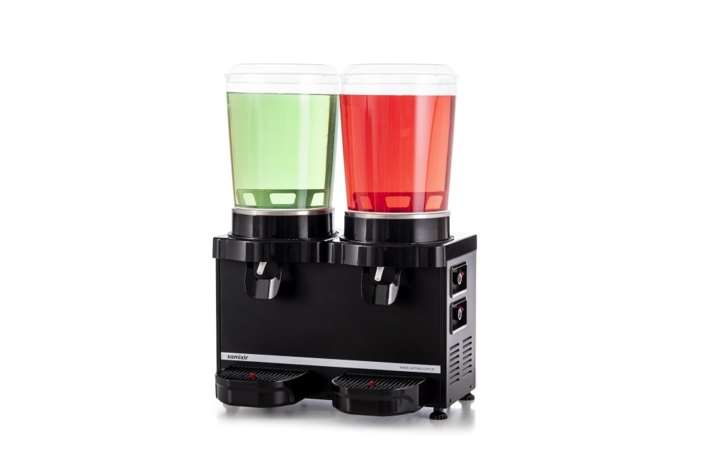 Distribuitor suc, 2 grupuri, capacitate 10+10 litri, temperatura de lucru +3/+10°C