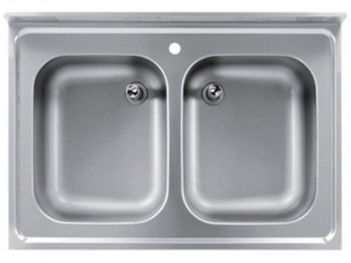 Spalator cu 2 cuve, inox, picioare reglabile, dimensiuni cuva 500x400x250h mm