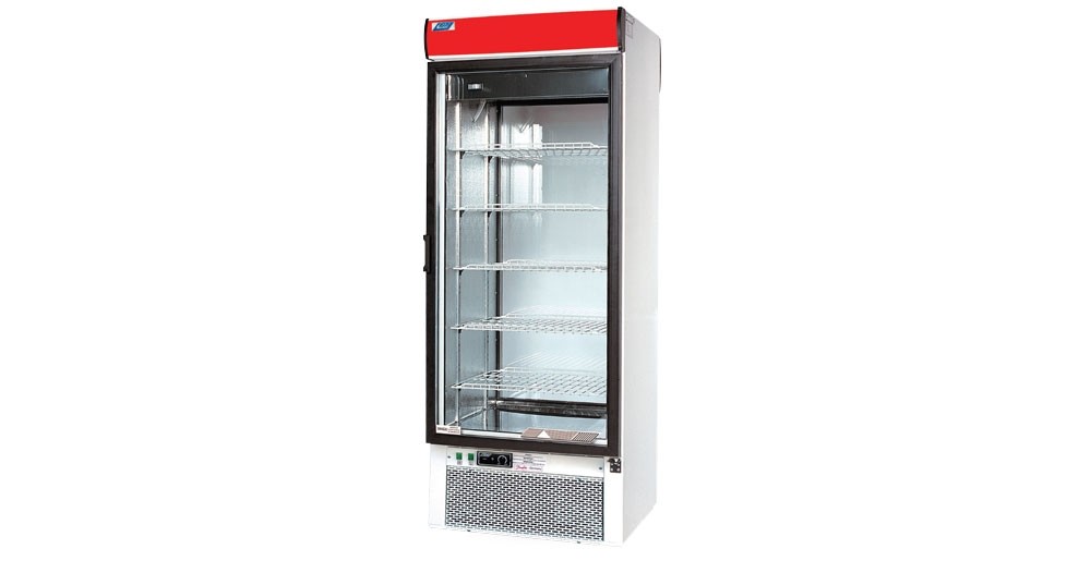 Vitrina frigorifica dubla, cu motor, temperatura de lucru +2°C/ +8°C, putere 634W