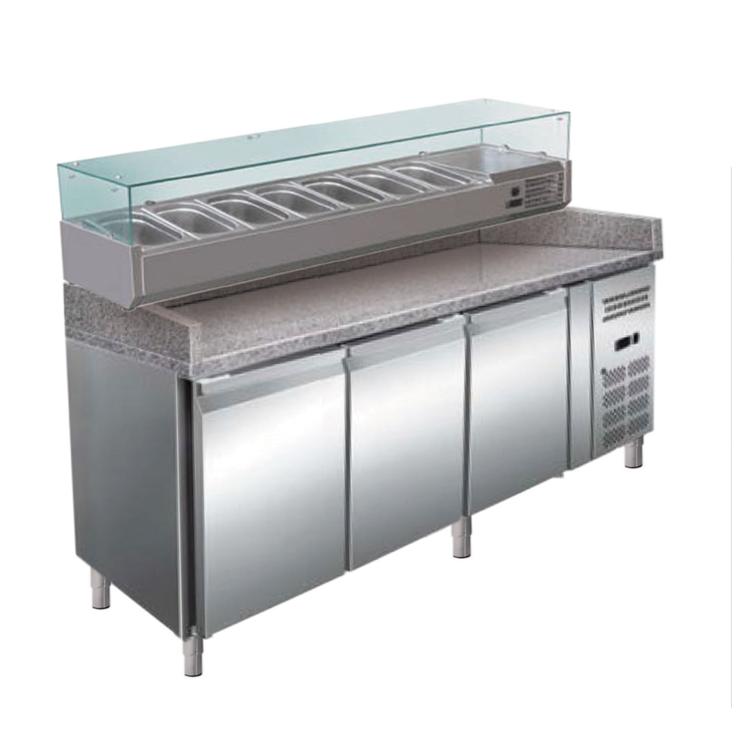 Banc pentru pizza cu 3 usi+vitrina de ingrediente