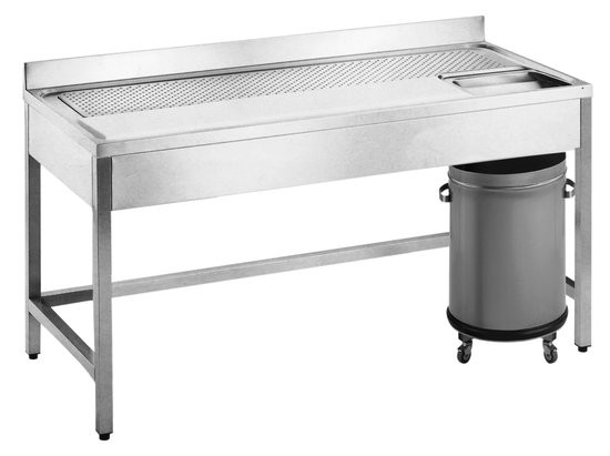 Masa macelarie, cu plan de lucru din teflon, cu grila de scurgere, dimensiune (LxlxH mm): 1600x700x850