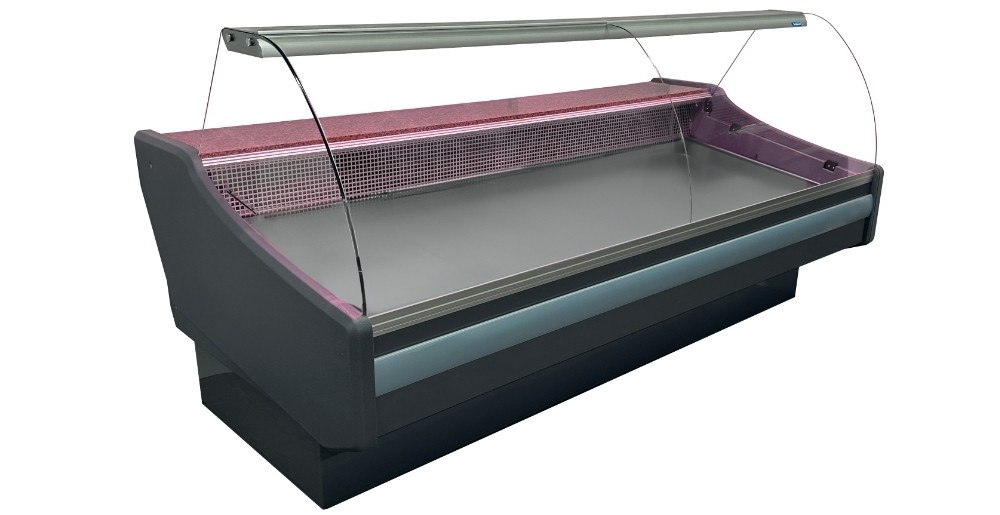 Vitrina frigorifica, cu motor, geam curb, temperatura de lucru +2°C/ +8°C, putere 600W