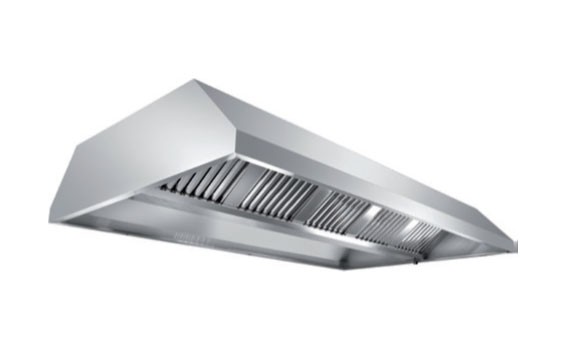 Hota profesionala centrala din inox, cu 8 filtre, inox AISI430, putere aspiranta 4000mc/h, cu motor