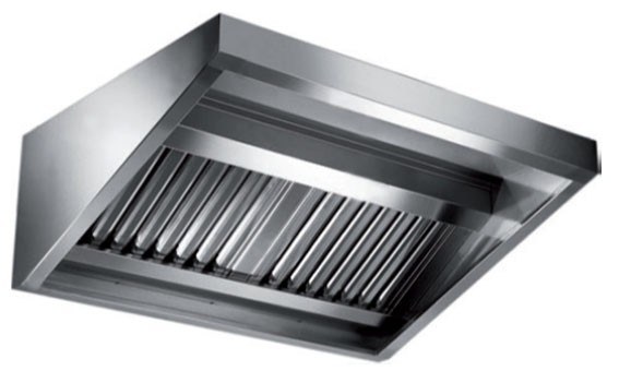 Hota profesionala de perete din inox, cu 6 filtre de, putere aspiranta 3600mc/h, fara motor