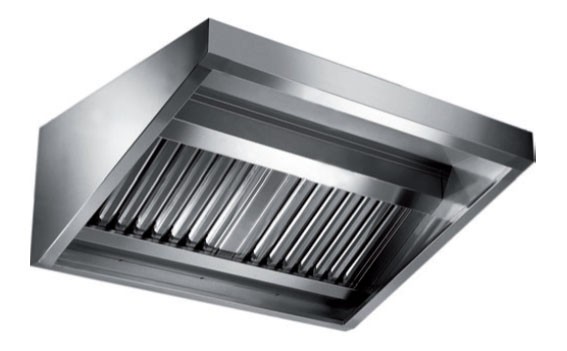 Hota profesionala de perete din inox, cu 4 filtre, inox AISI430, putere aspiranta 2600mc/h, cu motor