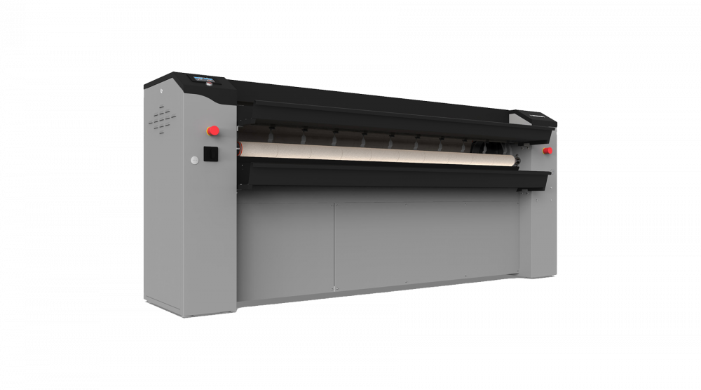 Calandru cu uscare, alimentare gaz, temperatura si viteza de calcare controlate electronic, productivitate 40/46kg