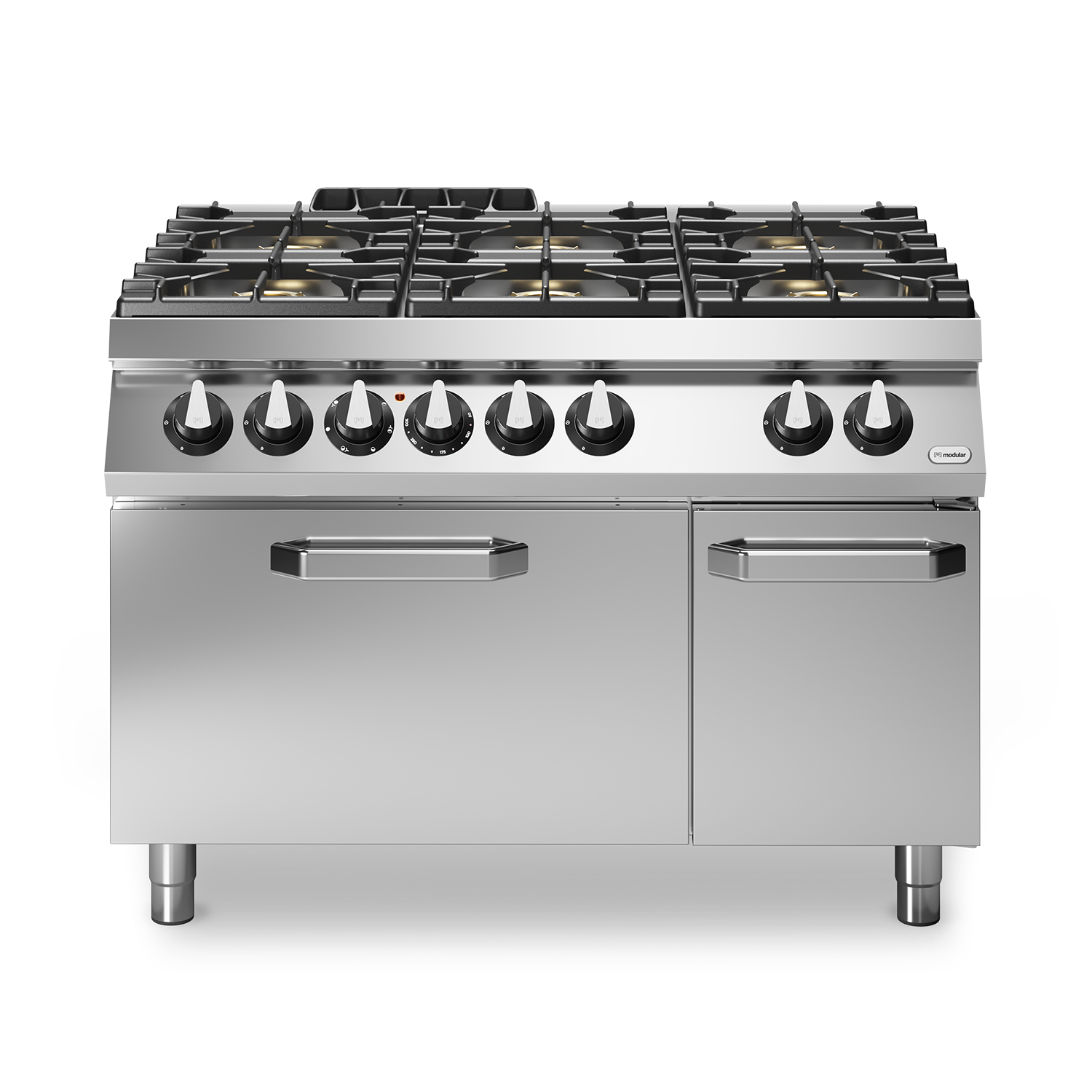 Masina de gatit, alimentare gaz, 6 ochiuri, cuptor electric ventilat, putere cuptor 6000W, putere totala gaz 37000W