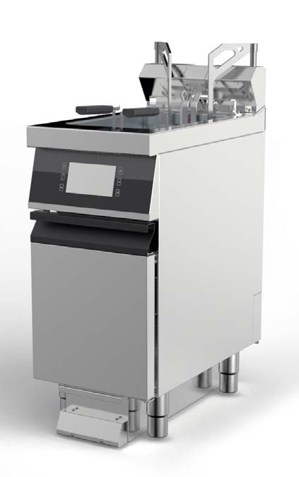 Friteuza electrica SuperFry, capacitate 20 litri, sistem automat de filtrare a uleiului - pompa ulei integrata, alimentare 400V, putere 19 kW. SECOND HAND