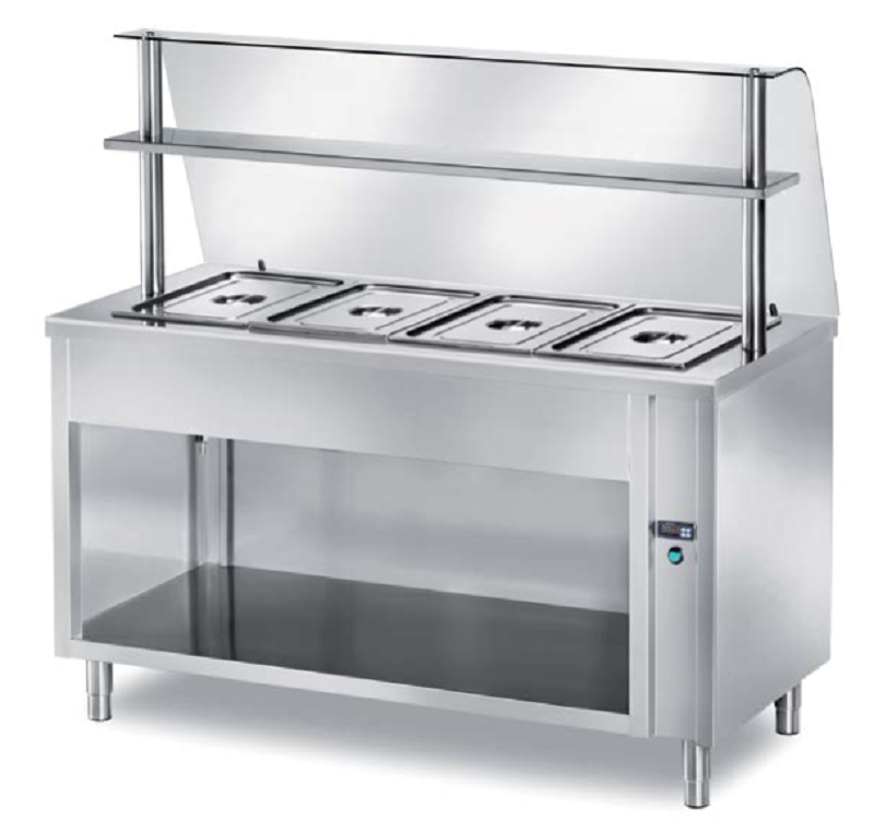 Masa calda self-service, capacitate 5xGN1/1, h 200, structura din inox, putere 3000W