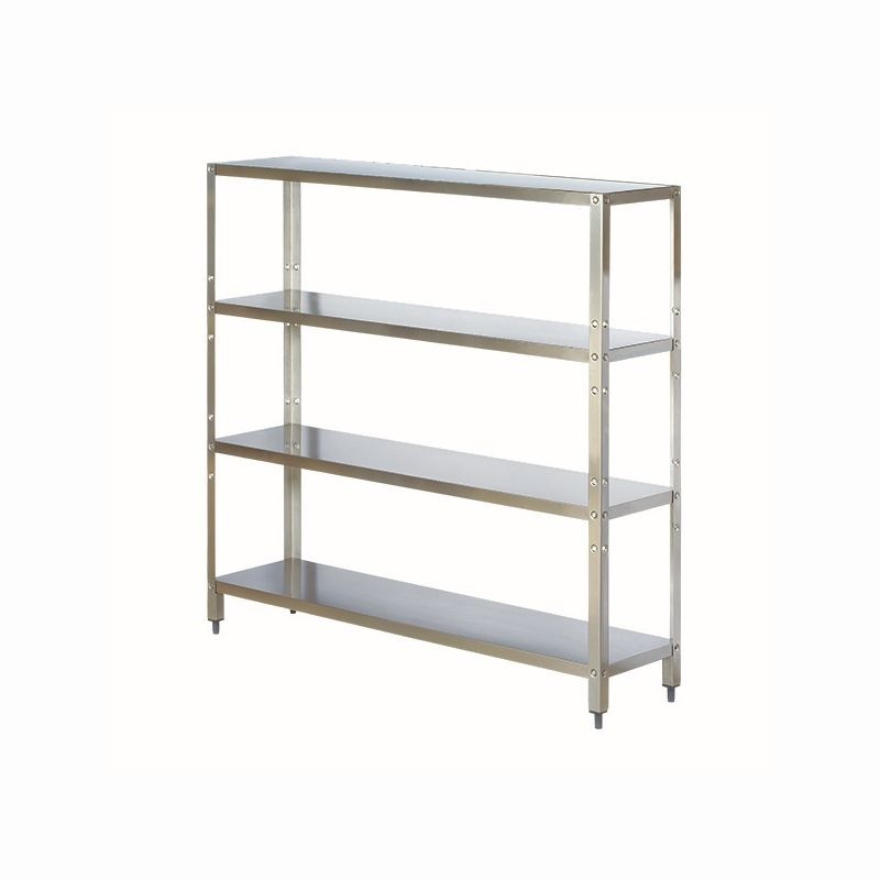 Raft cu 4 polite netede, inox, picioare ajustabile, dimensiuni: 1800x500x1600h mm