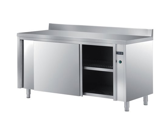 Masa-dulap, calda-ventilata, deschidere pe o parte, cu usi glisante, termostat digital, polita intermediara si inaltator la perete, dimensiune (LxlxH mm): 2800x700x850
