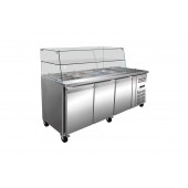 Saladeta refrigerata cu vitrina, capacitate 465 litri, temperatura de lucru 2-8°C, putere 350 W