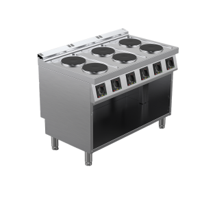 Masina de gatit cu plite rotunde electrica cu 6 zone, putere 15600W