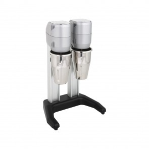 Mixer dublu pentru frappe/ cocktail-uri, 2 pahare din inox cu capacitatea de 0,8 litri, motor cu o viteza 15000/rpm, putere 300W