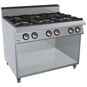 Masina de gatit alimentare gaz 6 arzatoare, putere totala 60000W