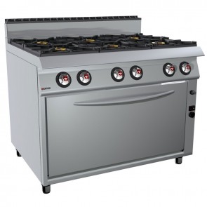 Masina de gatit alimentare gaz 6 arzatoare, putere totala 8000W
