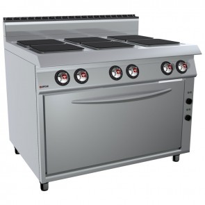 Masina de gatit cu plite patrate electrica cu 6 zone si cuptor electric XL, putere totala 32000W