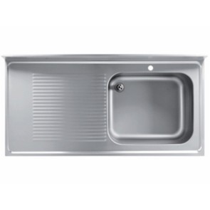 Spalator cu o cuva, picurator pe stanga si inaltator la perete, inox, dimensiuni cuva 500x400x250h mm, dimensiuni externe 1200x600x850h mm