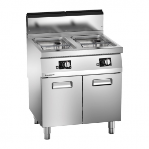 Friteuza, alimentare gaz, linia ICON7000, cu 2 cuve cu arzatoarele in interiorul cuvei capacitate 16+16 litri,  putere 33kW, Angelo Po