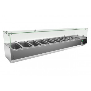 Vitrina de ingrediente, capacitate 9 cuve GN1/3, putere 180W