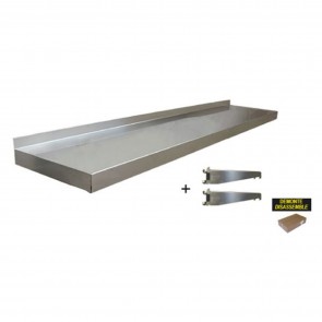 Polita de perete, inox, dimensiuni 1200x300x40