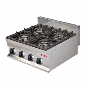 Masina de gatit cu 4 ochiuri, alimentare gaz, model de banc, structura inox