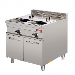 Friteuza, alimentare gaz, putere gaz 2x15W, dimensiuni 850x900x900