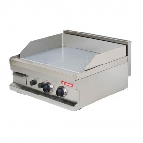 Fry-top neted, alimentare gaz, putere 2x4800 W