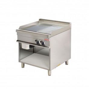 Fry-top, 1/2 neted - 1/2 striat, alimentare gaz, putere 2x7500W