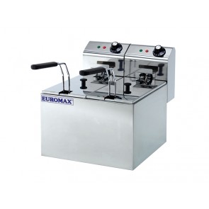 Friteuza electrica, doua cuve, capacitate 2x5 litri, putere 2x2000 W