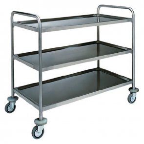 Carucior inox, cu 3 polite, structura inox