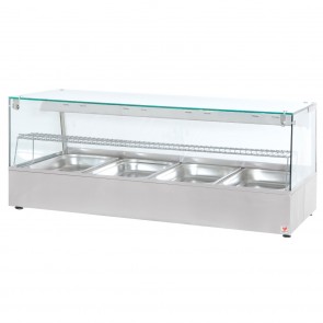 Vitrina calda, capacitate 4 cuve GN1/1, alimentare 220V, putere 3000W