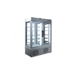 Vitrina verticala dubla pentru produse refrigerate, capacitate 935lt, temperatura +2°C/+10°C, putere 800W