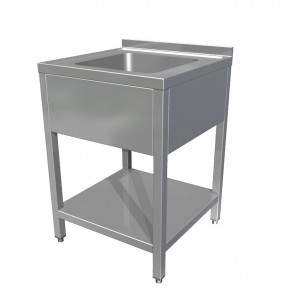 Spalator din inox, cu 1 cuva, inaltator la perete, dimensiuni cuva 500x400x300hmm