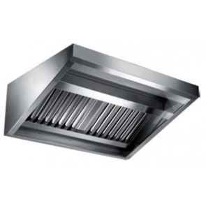 Hota profesionala de perete din inox, cu 2 filtre, inox AISI430, putere aspiranta 1100mc/h, fara motor