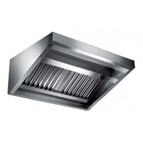 Hota profesionala de perete din inox, cu 2 filtre de 400x400mm, inox AISI430, putere aspiranta 1000mc/h, cu motor