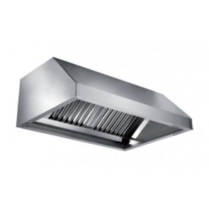 Hota profesionala de perete din inox, cu 2 filtre de 400x400mm, inox AISI430, putere aspiranta 1700mc/h, cu motor