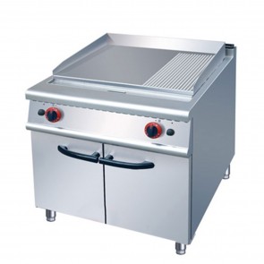 Fry-top pe gaz, suprafata mixta (2/3 neteda+1/3 striata), putere 11800 W