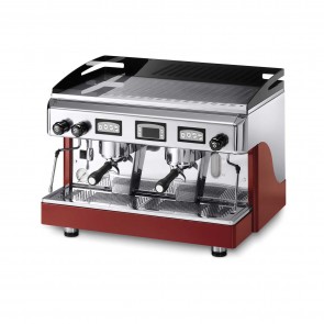 Espressor electronic cu display, cu 2 grupuri, capacitate boiler 10.5 litri, alimentare 220/380V, putere 3600/3920W, culoare rosu