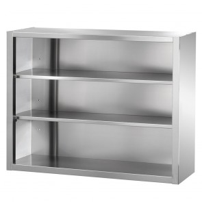 Dulap, deschis, cu 2 polite interioare, inox, dimensiune (LxlxH mm): 1200x400x900