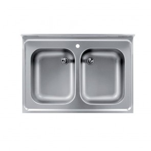 Spalator cu 2 cuve, ventil scurgere si tub prea-plin, dimensiuni cuva 400x500x250h mm, dimensiuni externe 1000x700x850h mm