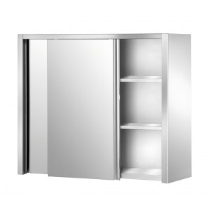 Dulap, cu usi glisante, 2 polite intermediare, inox, dimensiune (LxlxH mm): 1000x400x900